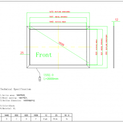 IR TOUCH Overlay LCD 65" Multi Touch Screen USB Frame Only Without Glass